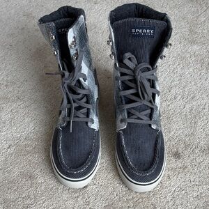 Sperry Charcoal Lace-Up High-Tops